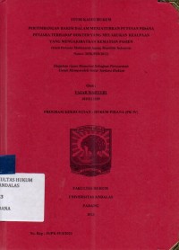 Image of Pertimbangan hakim dalam menjatuhkan putusan pidana penjara terhadap dokter yang melakukan kealpaan yang mengakibatkan kematian pasien (studi putusan  Mahkamah Agung Republik Indonesia Nomor 365/PID/2012)