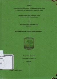 Image of Perjanjian pembiayaan usaha produkitif pada PT sarana Sumatera Barat Ventura (SSBV)