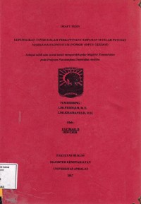 Image of Kepemilikan tanah dalam perkawinan campuran setelah putusan Mahkamah Konstitusi ( Nomor 69/PUU-XIII/2015)