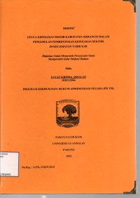 Image of Upaya kepolisian resor Kabupaten Merangin dalam pengusulan pembentukan kepolisian sektor di Kecamatan Tabir Ilir