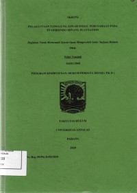 Image of Pelaksanaan tanggung jawab sosial perusahaan pada PT. Gersindo Minang Plantation