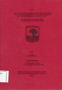 Image of Kepatuhan Kepala Daerah Dalam Melaksanakan Putusan Pengadilan Tata Usaha Negara 	
Padang yang telah Berkekuatan Huku Tetap