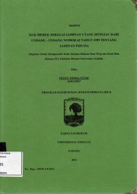 Image of Hak merek sebagai jaminan utang ditinjau dari Undang Undang no. 42 tahun 1999 tentang jaminan fidusia