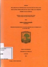 Image of Pelaksanaan penetapan status hutan Malalo Tigo Jurai menjadi hutan adat melalui skema perhutanan sosial