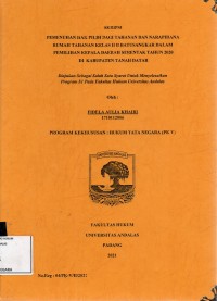 Image of Pemenuhan hak pilih bagi tahanan dan narapidana rumah tahanan kelas II B Batusangkar dalam pemilihan kepala daerah serentak tahun 2020 di Kab tanah datar