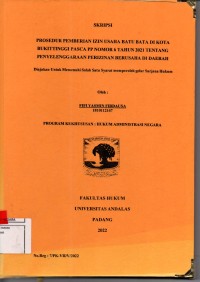 Image of Prosedur pemberian izin usaha batu bara di kota Bukittinggi pasca PP nomor 6 tahun 2021 tentang penyelenggaraan perizinan berusaha di daerah