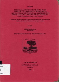 Image of Pelaksanaan pemusnahan barang bukti narkotika oleh kejaksaan berdasarkan adanya putusan pengadilan yang berkekuatan hukum tetap dalam tindak pidana narkotika (studi di Kejaksaan Negeri Pesisir Selatan)