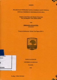 Image of Pelaksanaan pemilihan Kepala Daerah calon tunggal ditinjau perspektif demokrasi Pancasila