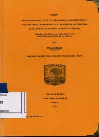 Image of Kedudukan dan fungsi Tentara Nasional dan Kepolisian dalam struktur organisasi negara Republik Indonesia pasca perubahan Undang Undang dasar  1945