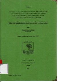 Image of Kedudukan akta perjanjian antar pada pemegang saham dalam pengangkatan Direksi dan Komisaris pada PT Ocean Development (studi terhadap putusan Mahkamah Agung nomor 2035 K/PDT/2018)
