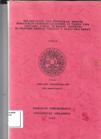 Image of Pelaksanaan dan penegakan hukum peraturan pemerintah No. 29    Tahun 1986 tentang AMDAL dibidang industri di propinsi Daerah Tk. I Sumbar