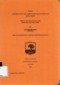 Image of Pemberian izin usaha mikro di Kecamatan Nanggalo kota Padang