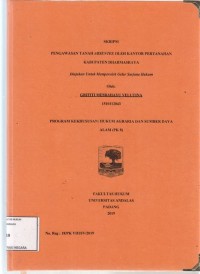 Image of Pengawasan tanah Absentee oleh kantor pertanahan Kabupaten Dharmasraya