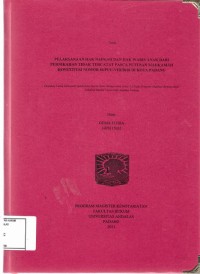 Image of Pelaksanaan Hak nafkah dan hak waris anak dari pernikahan tidak tercatat pasca putusan mahkamah konstitusi nomor 46/PUU-VIII/2010 di kota Padang