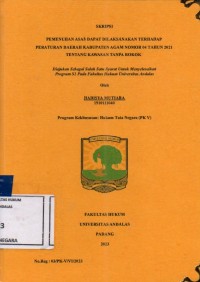 Image of Pemenuhan asas dapat dilaksanakan terhadap peraturan daerah Kabupaten Agam No 04 tahun 2021 tentang kawasan tanpa rokok