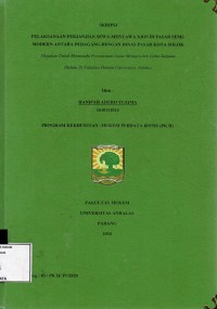 Image of Pelaksanaan perjanjian sewa menyewa kios di Pasar semi modern antara pedagang dengan dinas Pasar Kota Solok