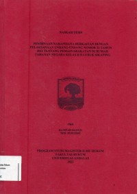 Image of Pembinaan Nara Pidana Berkaitan Dengan Pelaksanaan Undang-Undang Nomor 22 Tahun 2022 	
tenteng Pemasyarakatan Di Rumah Tahanan Negara Kelas II B Lubuk Sikaping
