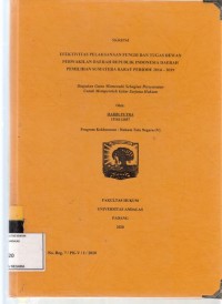 Image of Efektivitas pelaksanaan fungsi dan tugas Dewan Perwakilan Daerah Republik Indonesia daerah pemilihan Sumatera Barat periode 2014 - 2019