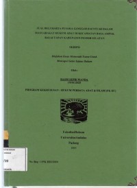 Image of Jual Beli Harta Pusaka Ganggam Bauntuak dalam masyarakat hukum adat di kecamatan basa Ampek Balai Tapan Kabupaten Pesisir Selatan