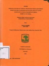 Image of Pemanfataan hutan lindung di kawasan wisata air terjun proklamator nagari singgalang kecamatan x koto Kabupaten Tanah Datar dengan skema perhutanan sosial