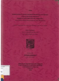 Image of Eksekusi pidana denda minimum khusus dalam undang undang Republik Indonesia No. 35 Tahun 2009 tentang Narkotika (studi kasus di wilayah hukum kejaksaan Negeri  Dharmasraya)