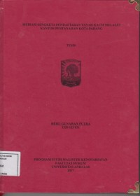 Image of Mediasi sengketa pendaftaran tanah kaum melalui kantor pertanahan kota Padang