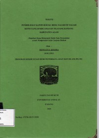Image of Pembolehan kawin sesuku beda nagari di nagari koto tangah kecamatan Tilatang Kamang Kabupeten Agam