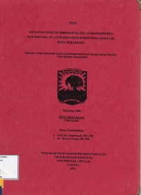 Image of Kepastian hukum terhadap klaim asuransi profesi dokter pada PT. Asuransi umum Bumiputera Muda 1967 Kota Pekanbaru