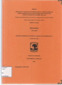 Image of Pengadaan tanah untuk pembangunan jaringan irigasi sebagai kepentingan  umum di kecamatan koto XI Tarusan kabupaten Pesisir Selatan