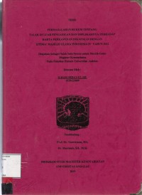 Image of Permasalahan hukum tentang tindak diluar pengadilan dan implikasinya terhadap  harta perkawinan dikaitkan dengan Ijtima Majelis Ulama Indonesia IV Th. 2012
