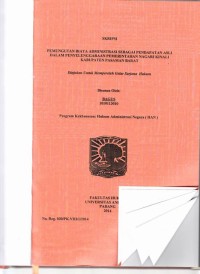 Image of Pemungutan biaya administrasi sebagai pendapatan dalam penyelenggaraan pemerintahan nagari Kinali Kab. Pasaman Barat