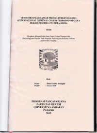 Image of Yurisdiksi Mahkamah Pidana Internasional (International Criminal Court) terhadap negara bukan peserta statuta Roma