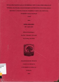 Image of Pengalihan Kewenangan Pemberian Izin Usaha Pertambangan Mineral-Batubara Oleh Pemerintahan Propinsi Sumatera Barat Menurut Undang-Undang Nomor 23 Tahun 2014 Tentang Pemerintahan Daerah