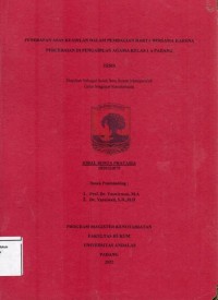 Image of Penerapan asas keadilan dalam pembagian harta bersama karena perceraian di pengadilan
agama kelas 1 A padang