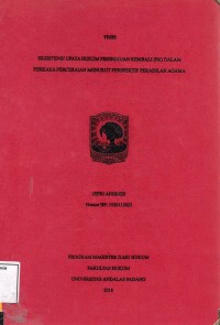 Image of Eksistensi upaya hukum peninjauan kembali (PK) dalam perkara perceraian menurut perspektif Peradilan Agama