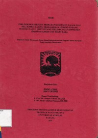 Image of Perlindungan hukum terhadap konsumen dalam jual beli sistem daring berdasarkan UU nomor 8 tahun 1999 tentang perlindungan konsumen (studi pada aplikasi Grab Kios/By Kudo