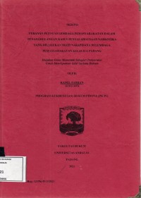 Image of Peranan petugas lembaga pemasyarakatan dalam penanggulangan kasus penyalahgunaan narkotika yang dilakukan oleh narapidana di lembaga pemasyarakata kelas II A Padang