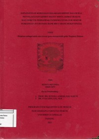 Image of Implementasi Kebijakan Relaksasi Kredit Dalam Hal Penyelamatan Kerdit Macet Serta Akibat
Huku bagi Debitur Terdampak Pandemi Covid-19 Di Sektor Perbankan 
(Studi pada Bank BRI Cabang Bukitinggi)