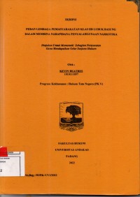 Image of Peran lembaga pemasyarakatan Klas IIB Lubuk Basung dalam membina narapidana penyalahgunaan narkotika