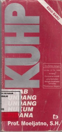 Image of KUHP; kitab undang undang hukum pidana