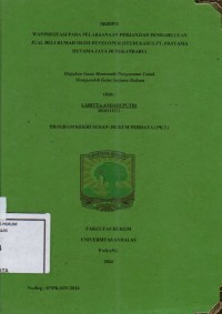Image of Wanprestasi pada pelaksanaan perjanjian pendahuluan jual beli rumah oleh developer (studi kasus PT Pratama Hutama Jaya di Pekanbaru)