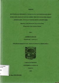 Image of Penyelessaiaan sengketa tanah ulayat kaum di Kanagarian Surian Kec Pantai Cermin Provinsi Sumatera Barat (studi kasus: putusan nomor 28/PDT.G/2018/PN KBR