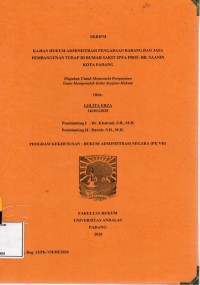 Image of Kajian hukum admnintrasi pengadaan barang dan jasa pembangunan turap dirumah sakit jiwa Prof. HB. Saanin kota Padang