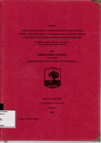 Image of Penegakan hukum dalam penyelesaian tindak pidana pemilu pada pemilihan umum legislatif kabupaten Solok tahun 2019 oleh sentra penegakan hukum terpadu