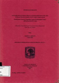 Image of Analisis penjatuhan pidana oleh hakim bagi pelaku tindak pidana perbuatan cabul pada anak (studi kasus putusan pengadilan Negeri Payakumbuah nomor 68/Pid.Sus/2019/PN.Pyh)
