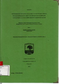Image of Penyelesaian sengketa jual beli tanah pusako tinggi melalui kerapatan adat nagari (KAN) di kampung tangah kecamatan Lubuk Basung Kabupaten Agam