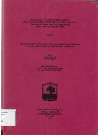 Image of Kedudukan testimonium de auditu pada tindak pidana persetubuhan terhadap anak  (studi kasus putusan pengadilan Tinggi Padang No.: 45/PID.SUS/2018/PT.PDG)