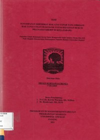Image of Penyimpanan sertifikat hak atas tanah yang dibebani hak tanggungan oleh bank untuk kepastian hukum pelunasan kredit di Kota Padang