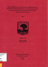 Image of Peran Tim Pengawal dan pengaman pemerintahan dan pembangunan daerah kejaksaan negeri Padang Panjang dalam upaya pencegahan tindak pidana korupsi di kota Padang Panjang