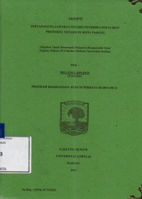 Image of Pertanggung jawan notaris penerima peralihan protokol notaris di Kota Padang